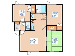 メゾンド堤Ⅱの物件間取画像